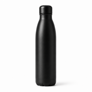 Matte Black Water Bottle on White